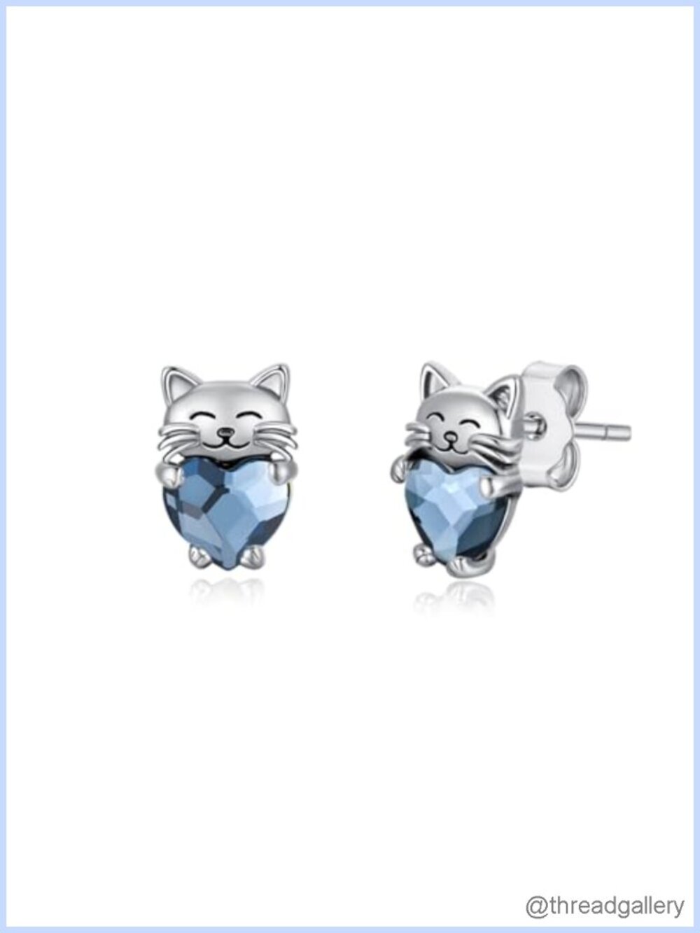 925 Sterling Silver Cat Stud Earrings Hypoallergenic Jewelry Gift